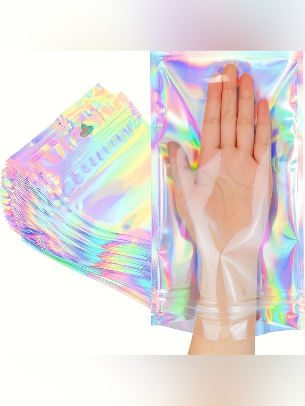 30pcs Iridescent Holographic Resealable Bags NIP